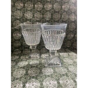 Set of 2 Indiana Glass Co. Mt Vernon Clear  8 oz Goblet Water/Wine Goblet